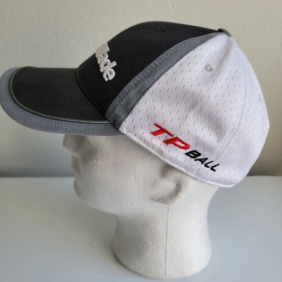 TaylorMade Golf Hat Cap TP Ball Burner Adjustable Strapback Black Gray - Picture 3 of 11